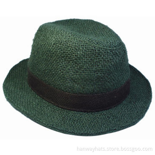 Fashionable Green Sinamay Hat for Men with Black GG Band